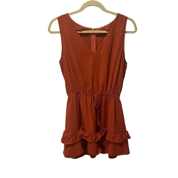 Burnt orange frilly romper, women’s size S, worn once - Picture 1 of 3